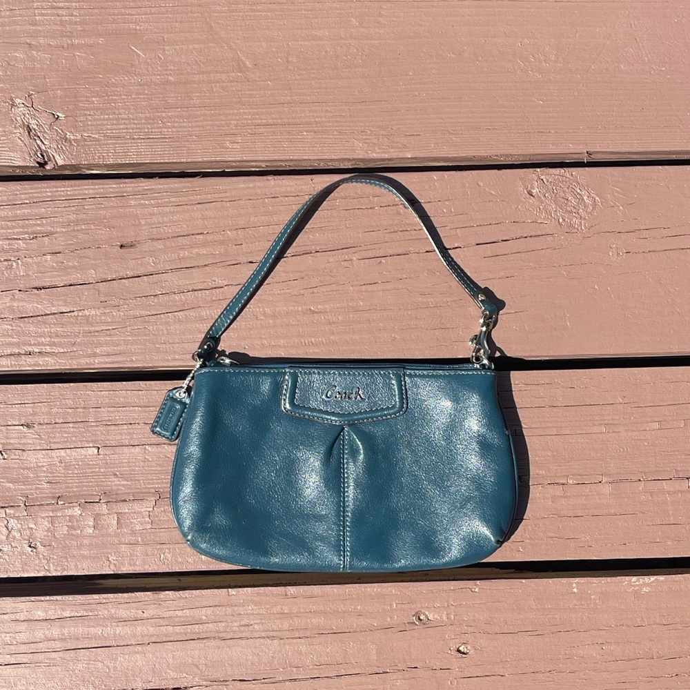 Coach Teal Leather Shoulder Bag Set - Picture 3 of 6